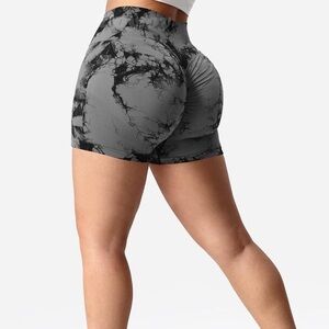Women's Gray Tie-Dye Athletic Shorts